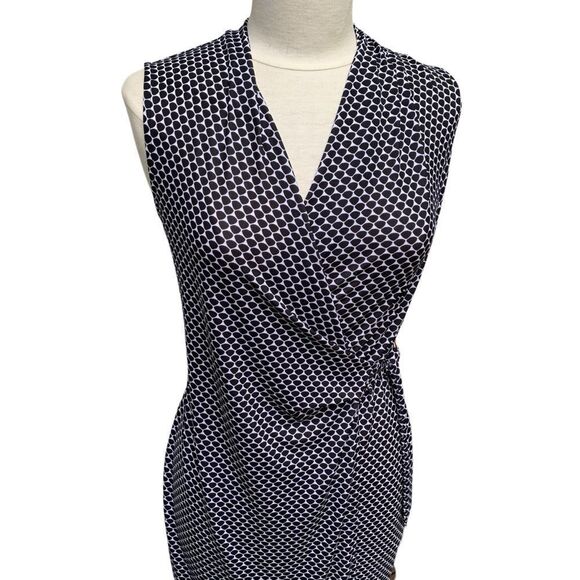 Ann Taylor Sleeveless Wrap Dress - XS - Black White Geometric Print - Picture 16 of 16